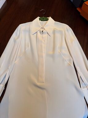 Alexander McQueen Ivory Long-Sleeve Button-Front Blouse